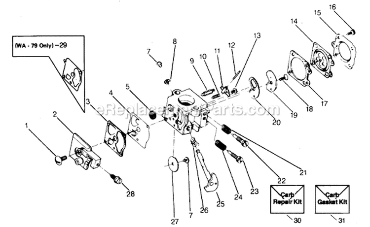 Page A Diagram and Parts List for XR-95  Weed Eater Trimmer